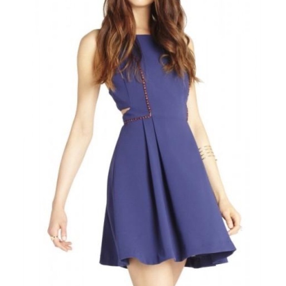 BCBGENERATION Side-Cut Embroidered-Trim Dress - Picture 1 of 10